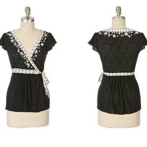 Anthropologie - Deletta bead bloom Wrap Top